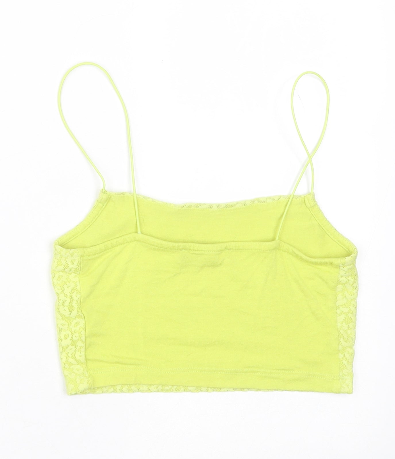 Primark Womens Green  Viscose Cropped Tank Size 6 Square Neck