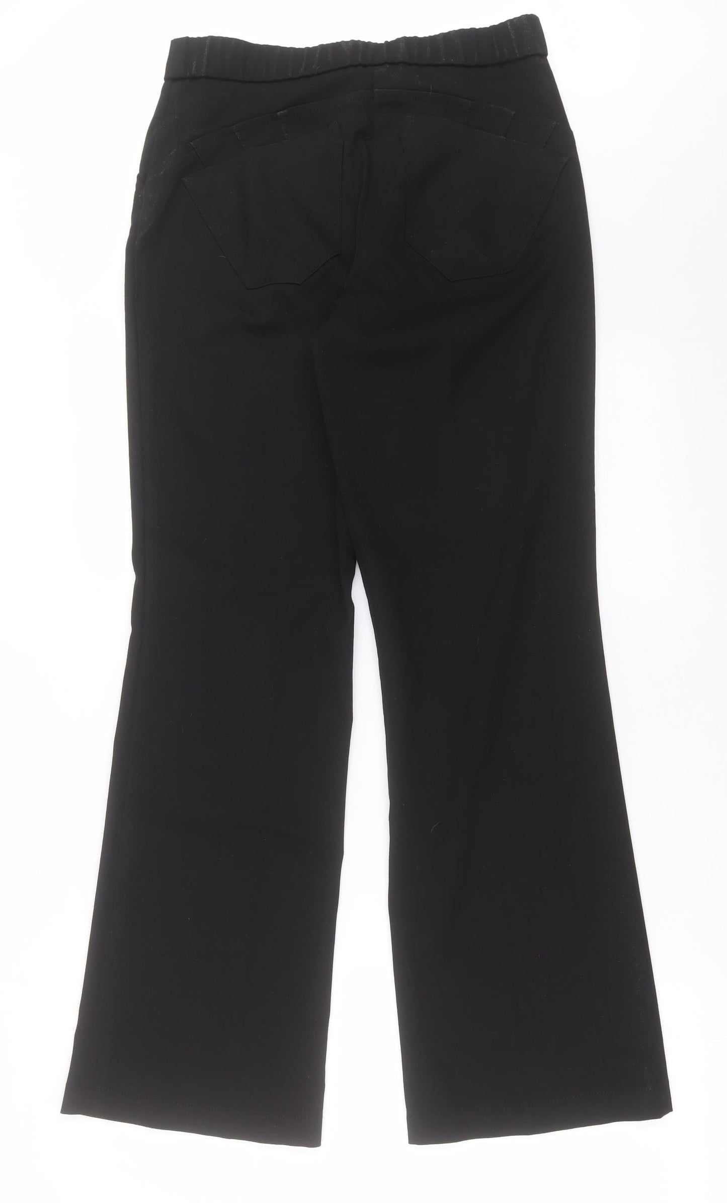 WOW Womens Black  Polyester Trousers  Size 12 L31 in Regular Hook & Eye