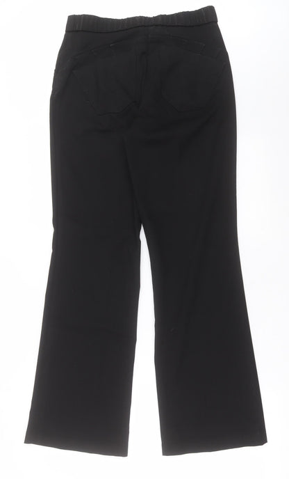 WOW Womens Black  Polyester Trousers  Size 12 L31 in Regular Hook & Eye