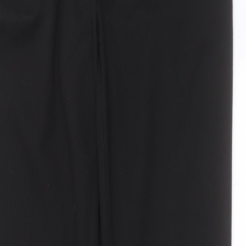 WOW Womens Black  Polyester Trousers  Size 12 L31 in Regular Hook & Eye