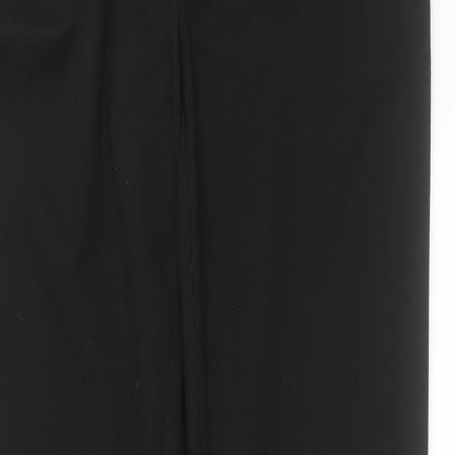 WOW Womens Black  Polyester Trousers  Size 12 L31 in Regular Hook & Eye