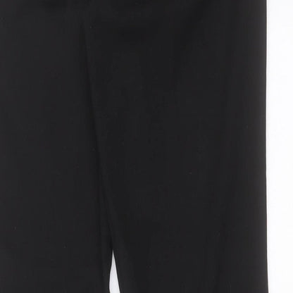 WOW Womens Black  Polyester Trousers  Size 12 L31 in Regular Hook & Eye