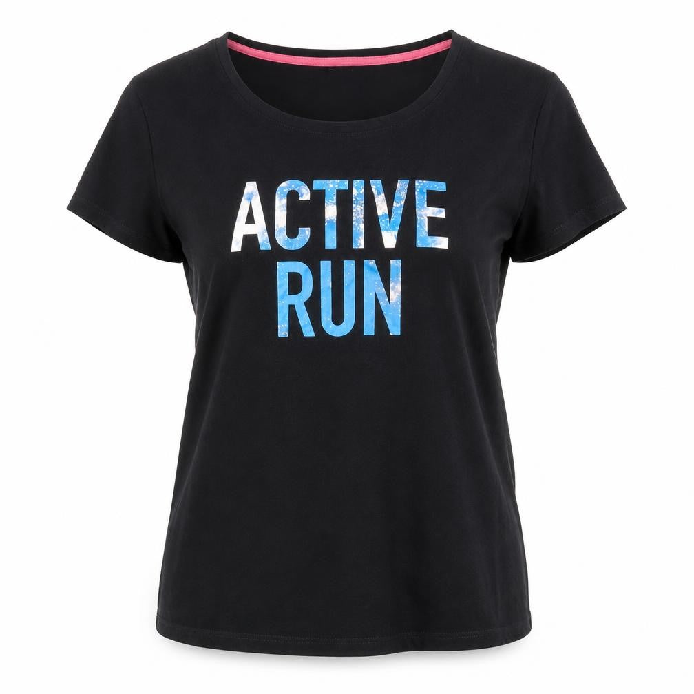 Crivit Womens Black  Cotton Basic T-Shirt Size M Crew Neck Pullover