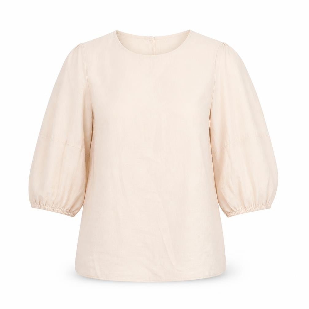 Primark Womens Beige  Viscose Basic T-Shirt Size 8 Crew Neck
