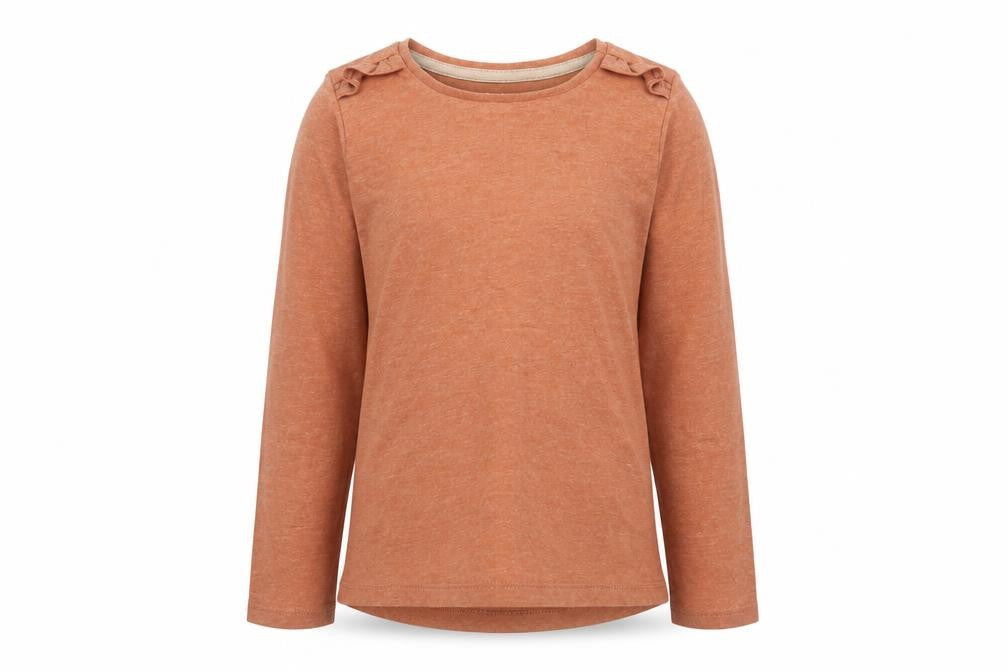 TU Girls Brown  Cotton Basic Casual Size 5-6 Years Crew Neck Pullover