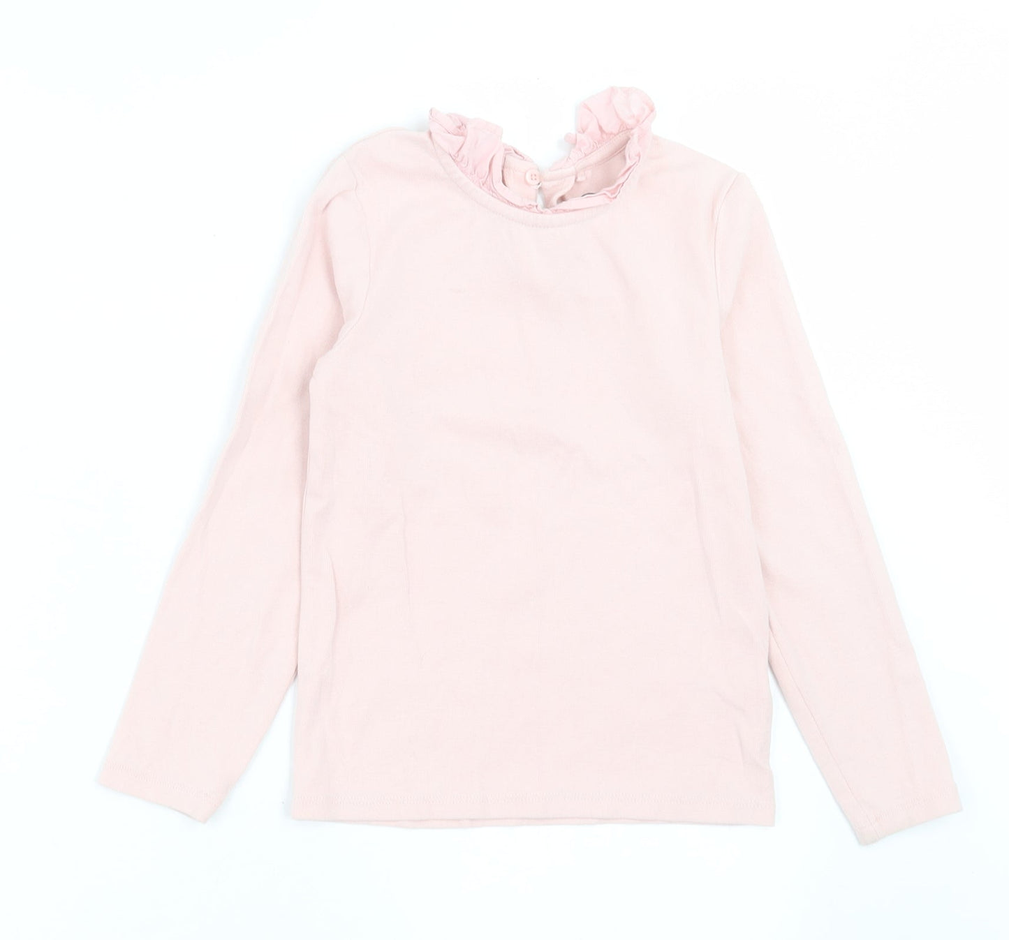 NEXT Girls Pink  Cotton Basic Casual Size 5-6 Years Collared Button