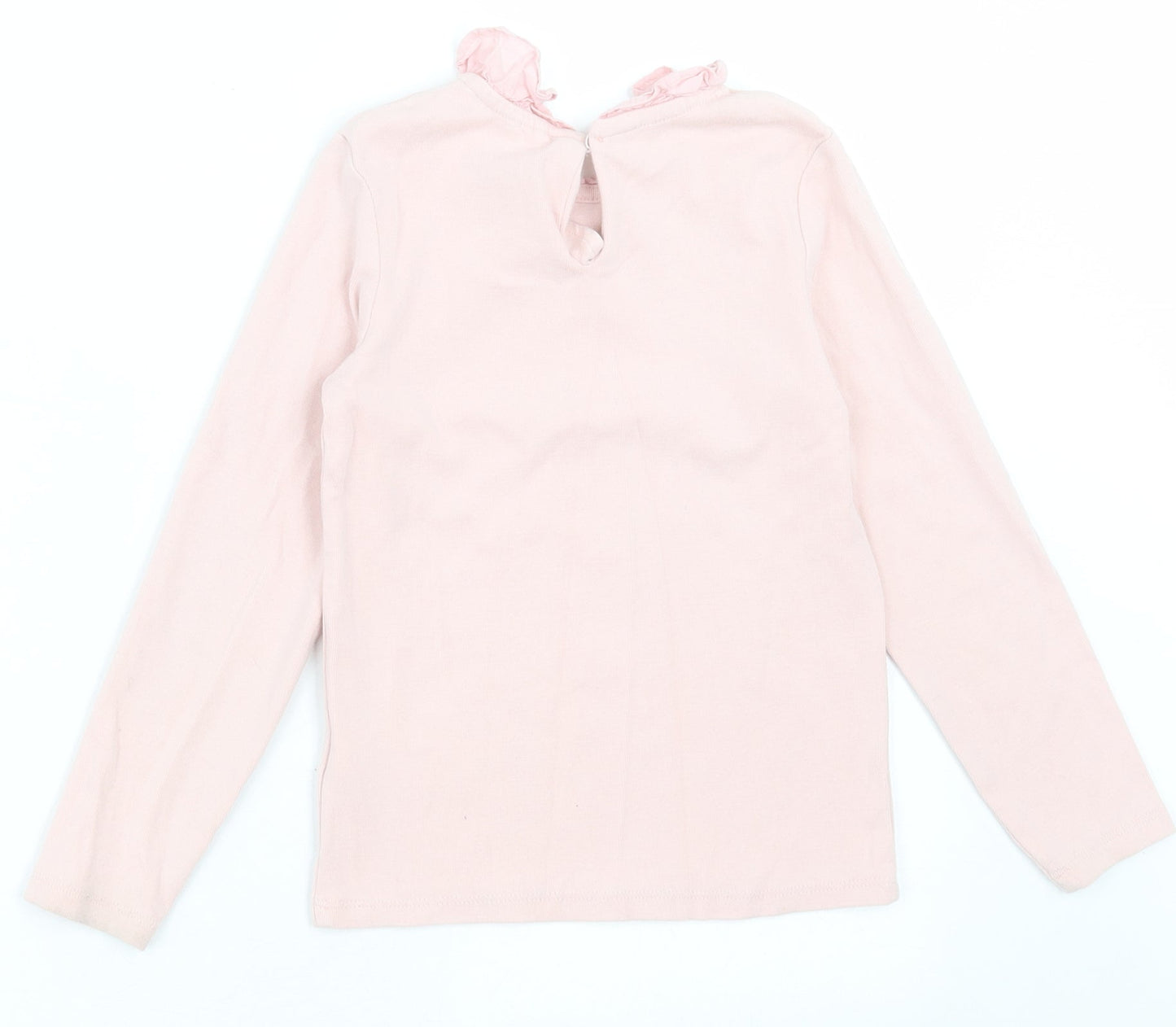 NEXT Girls Pink  Cotton Basic Casual Size 5-6 Years Collared Button