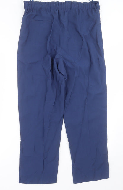 Dunnes Womens Blue  Polyester Trousers  Size 14 L27 in Regular Tie