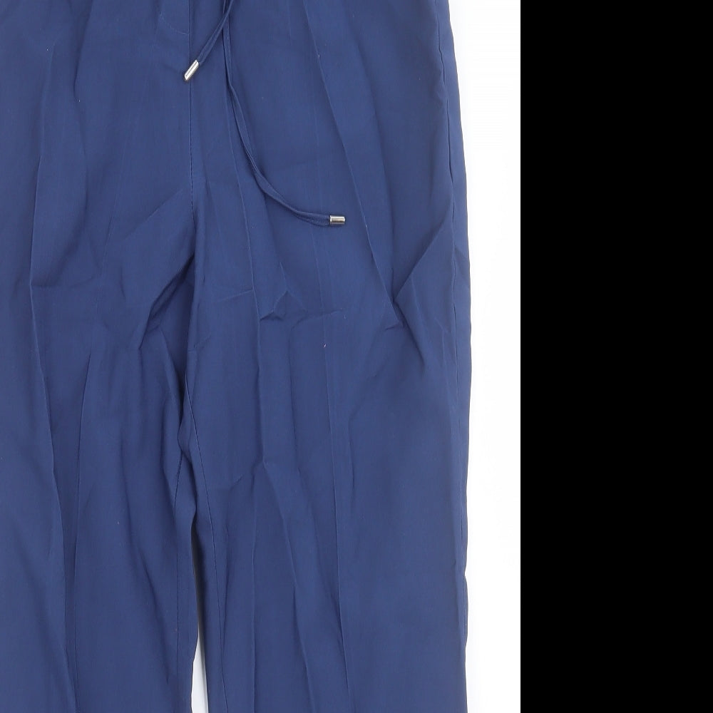 Dunnes Stores Womens Blue  Polyester Trousers  Size 14 L27 in Regular Tie