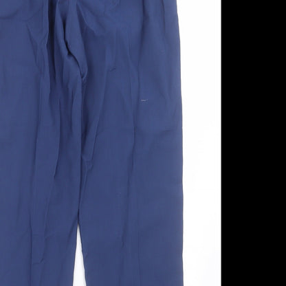 Dunnes Womens Blue  Polyester Trousers  Size 14 L27 in Regular Tie
