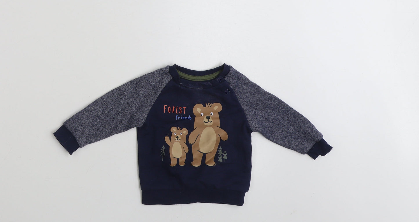 Primark Baby Blue  Cotton Pullover Jumper Size 3-6 Months  Pullover - Forest Friends