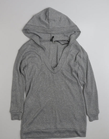H&M Womens Silver  Polyester Pullover Hoodie Size XS  Pullover