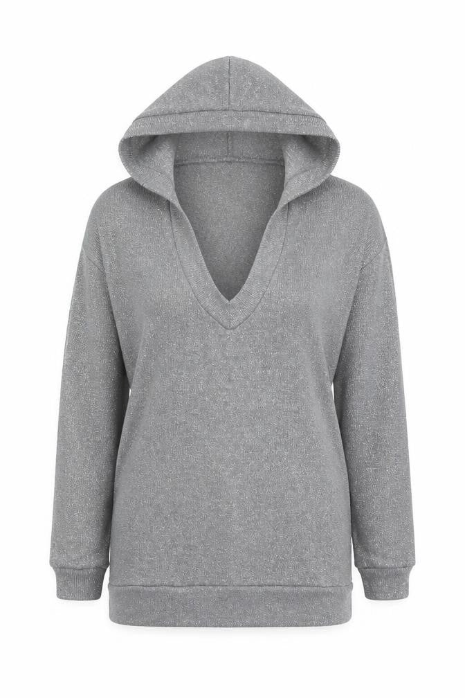H&M Womens Silver  Polyester Pullover Hoodie Size XS  Pullover