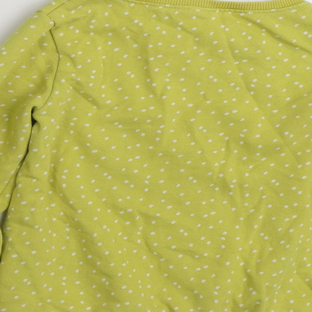 NEXT Girls Yellow Polka Dot Cotton Pullover Sweatshirt Size 8 Years  Pullover