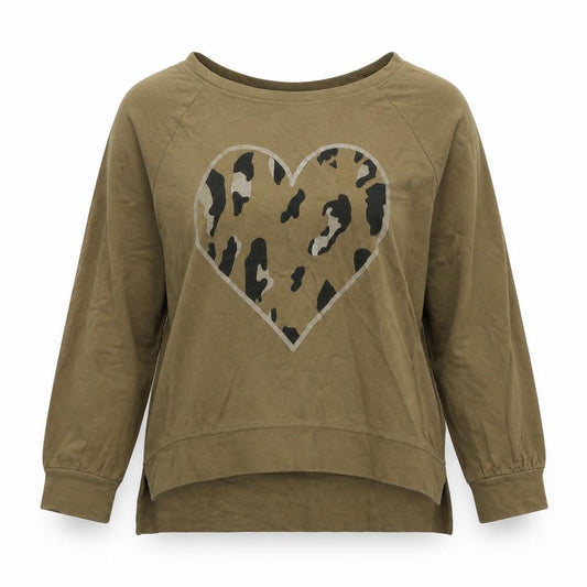 New Collection Womens Brown  Cotton Pullover Sweatshirt Size M  Pullover - Love Heart