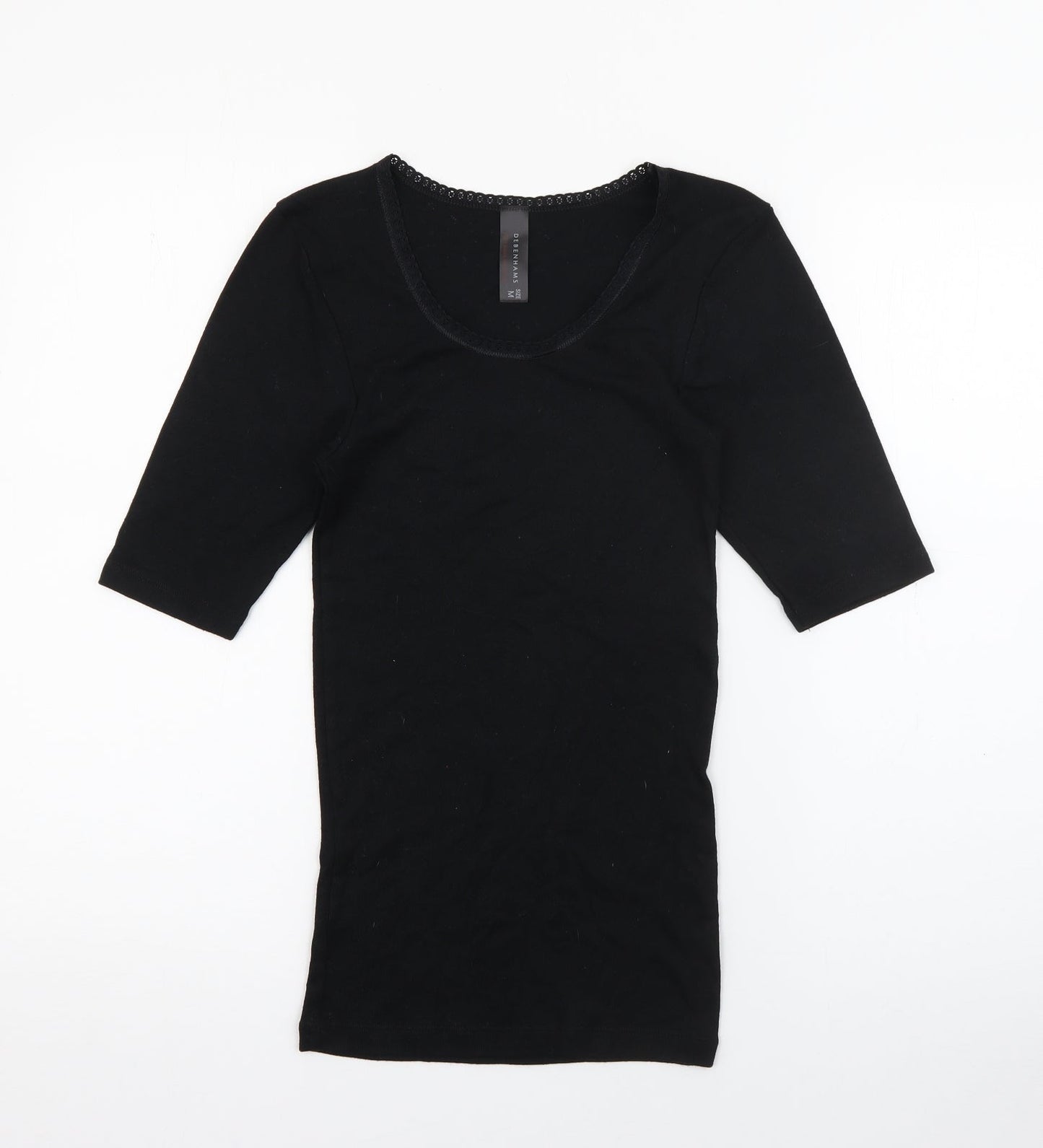 Debenhams Womens Black Round Neck  Polyester Pullover Jumper Size M