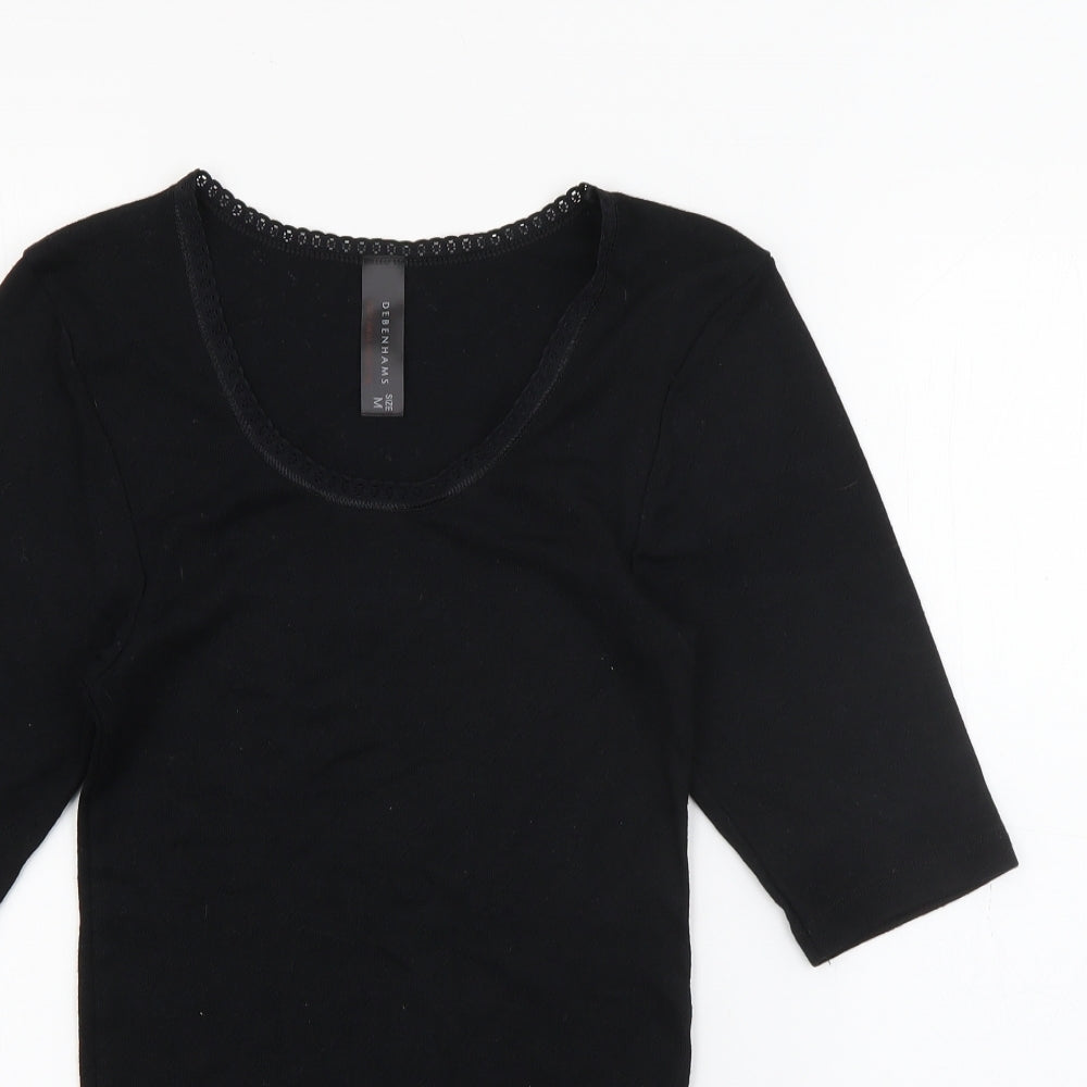 Debenhams Womens Black Round Neck  Polyester Pullover Jumper Size M