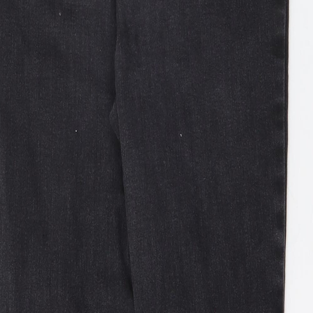 Gallery Womens Black  Cotton Skinny Jeans Size 12 L28 in Regular Button