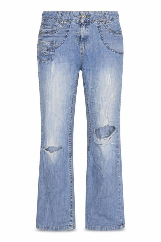 Fried Fish Womens Blue  Cotton Straight Jeans Size 8 L29 in Regular