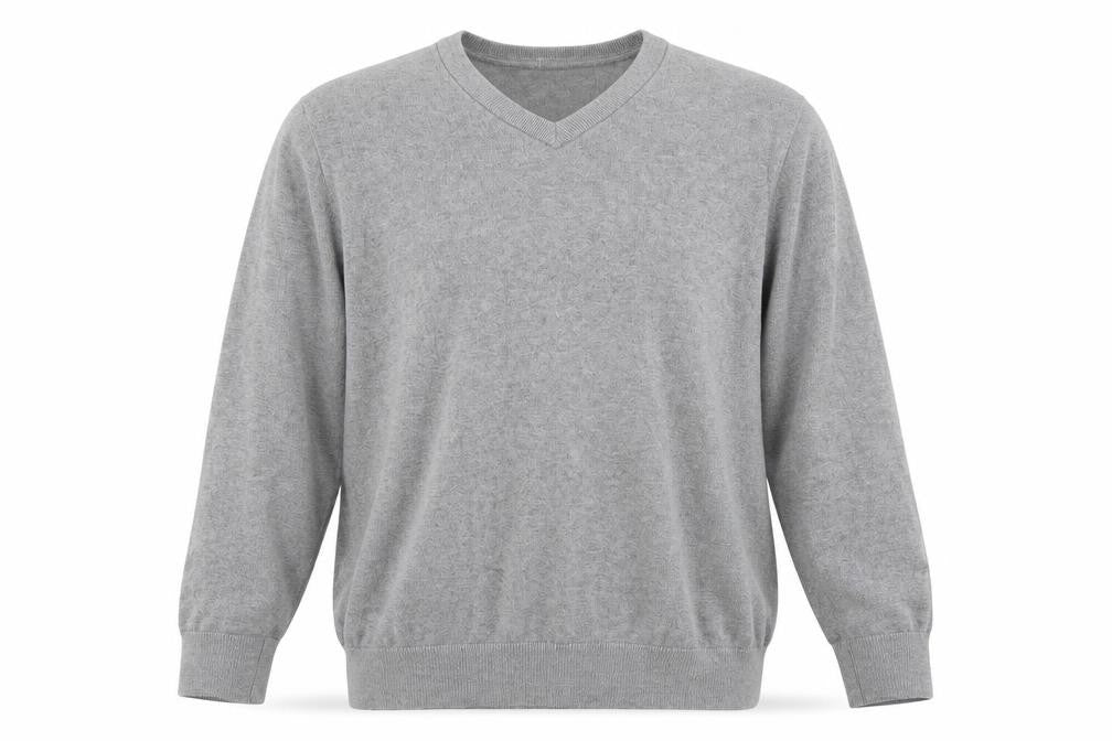 Gap Mens Grey V-Neck  Cotton Pullover Jumper Size L