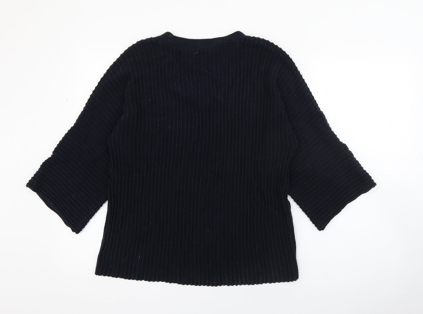 Numph Womens Blue V-Neck  Polyester Pullover Jumper Size S