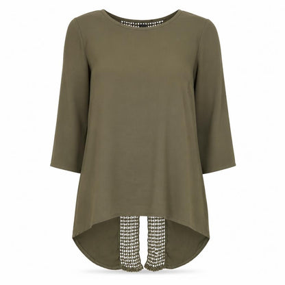 Primark Womens Green  Polyester Basic Blouse Size 6 Scoop Neck