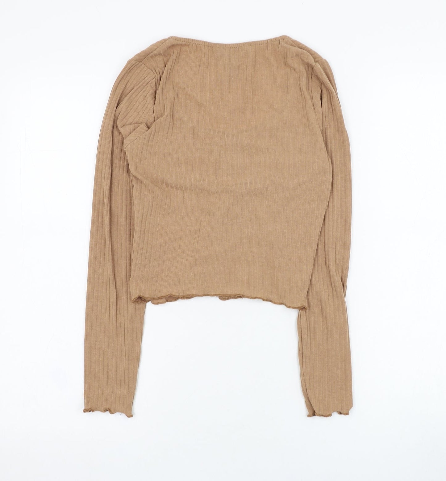 New Look Womens Brown Scoop Neck  Polyester Cardigan Jumper Size 10
