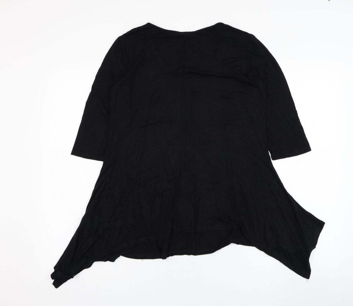 Anthony Womens Black  Viscose Basic T-Shirt Size M Round Neck