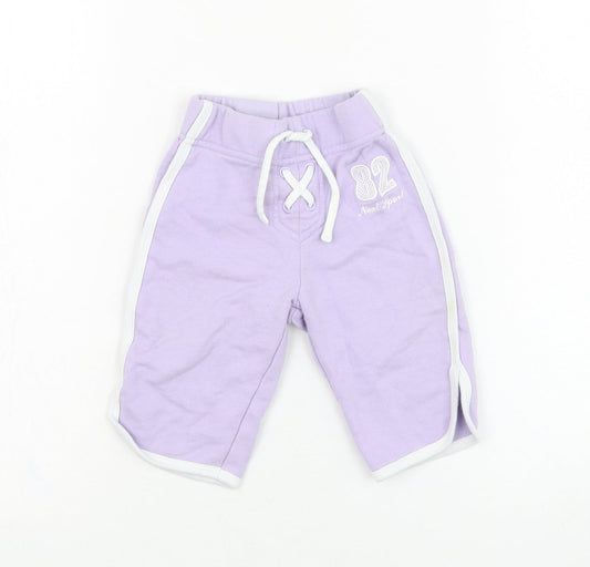 NEXT Girls Purple  Cotton Jogger Trousers Size 3-6 Months  Pullover - 82