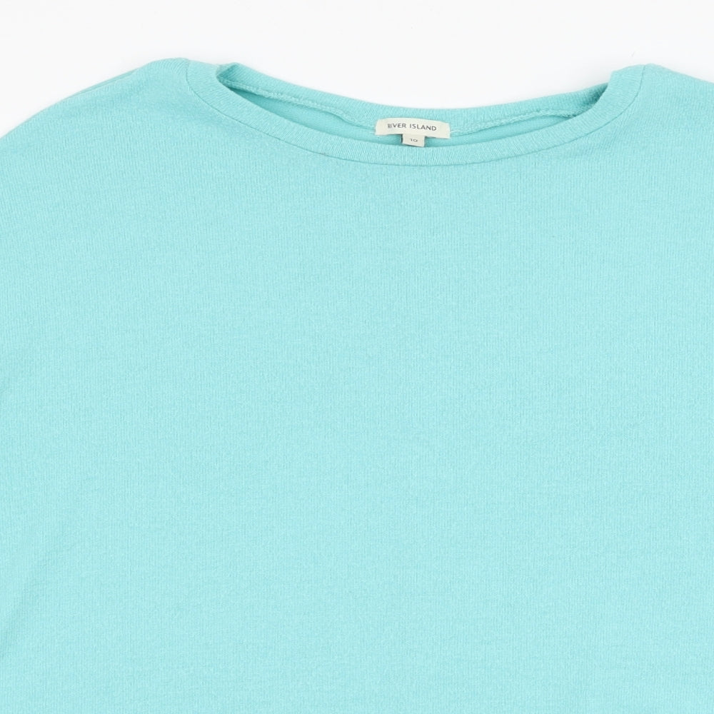 River Island Womens Blue  Viscose Pullover Sweatshirt Size 10  Pullover