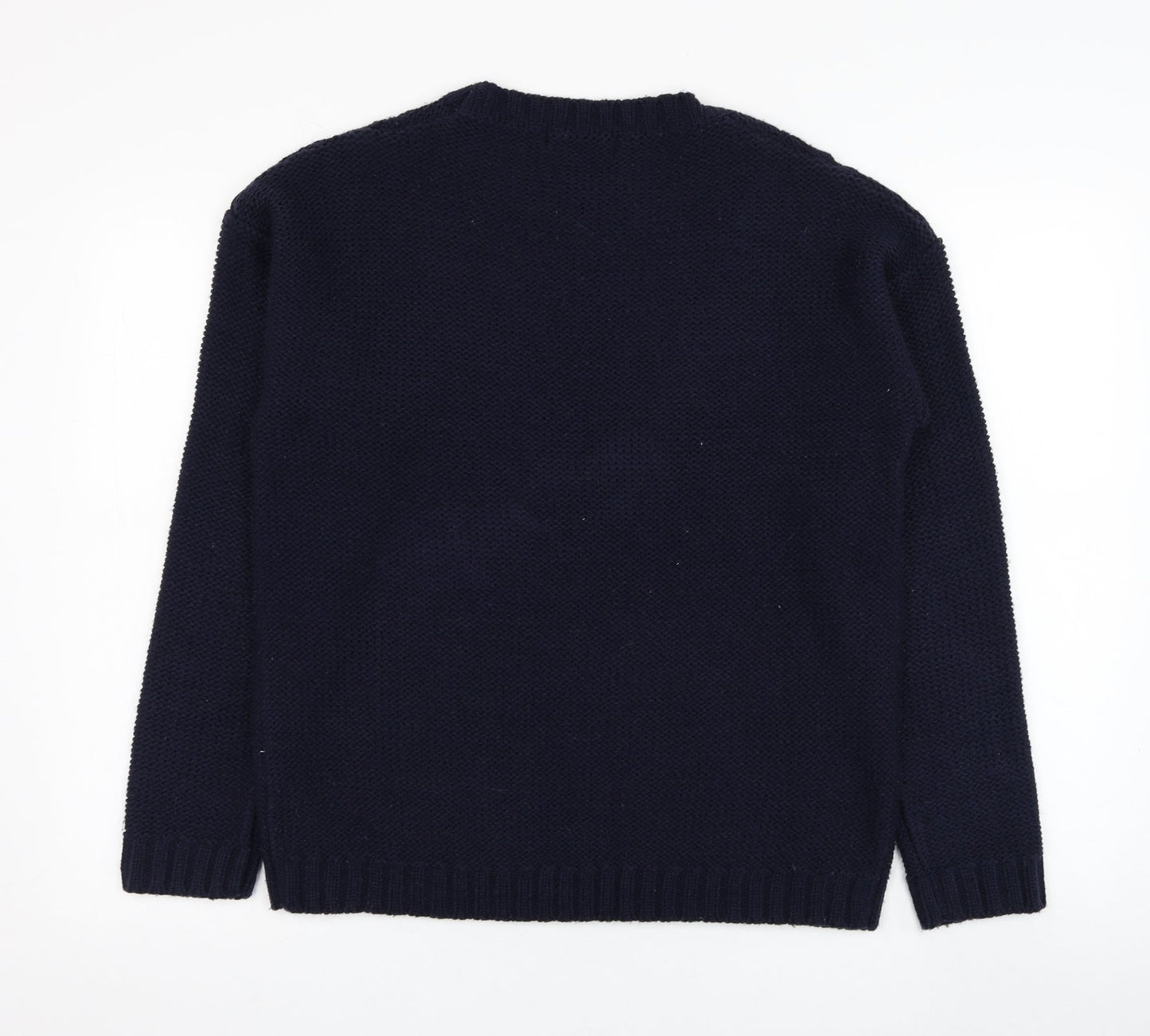 Atmosphere Womens Blue Round Neck  Acrylic Pullover Jumper Size 14