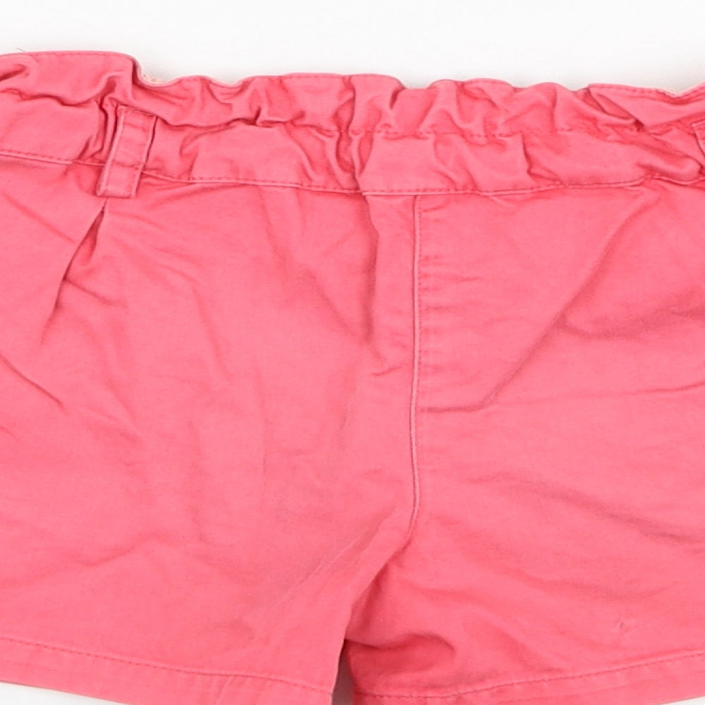 Marks and Spencer Girls Pink  Cotton Paperbag Shorts Size 3-4 Years  Regular