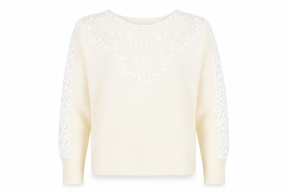 SheIn Womens Ivory Round Neck  Polyester Pullover Jumper Size 10