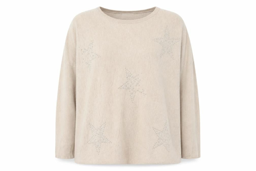 Millenium Womens Beige Round Neck  Viscose Pullover Jumper One Size