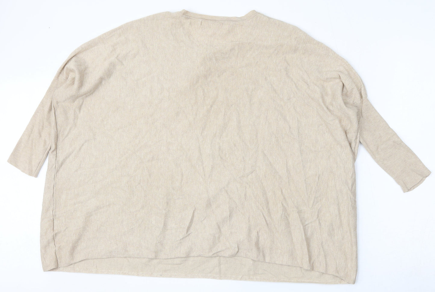 Millenium Womens Beige Round Neck  Viscose Pullover Jumper One Size