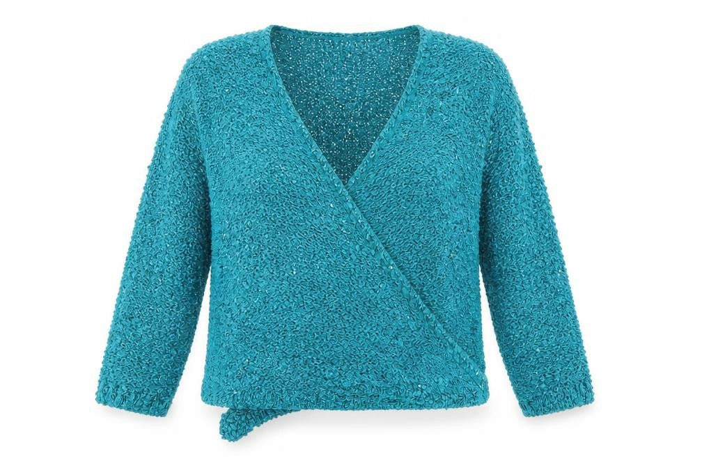 Bonmarché Womens Blue Round Neck Polyester Cardigan Jumper Size L