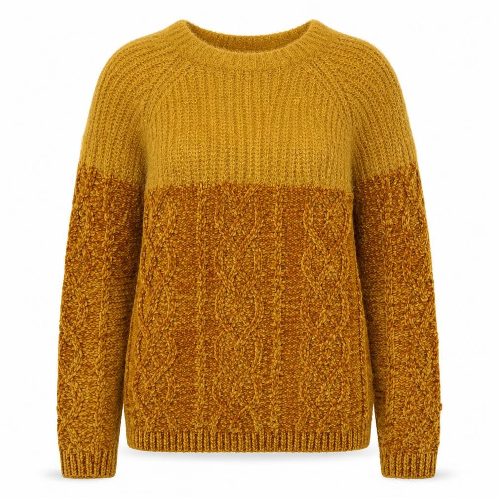 Papaya Womens Yellow Round Neck  Polyester Pullover Jumper Size M