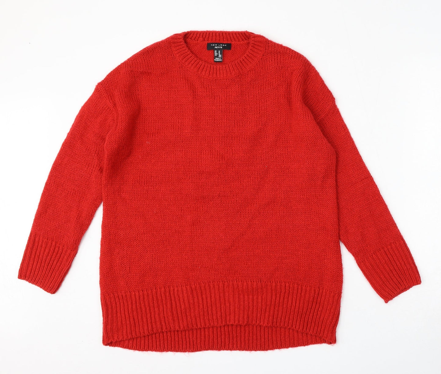 New Look Womens Red Round Neck  Acrylic Pullover Jumper Size M