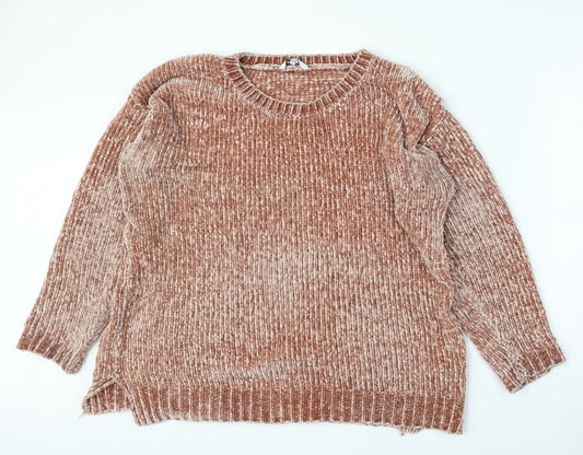 Pep&Co Womens Pink Round Neck  Polyester Pullover Jumper Size 14
