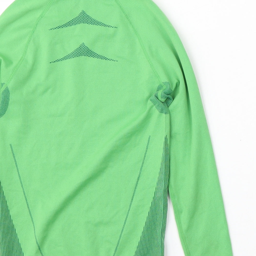 Preworn Girls Green  Polyester Basic T-Shirt Size 7-8 Years Round Neck