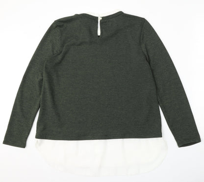 Dorothy Perkins Womens Green Collared  Polyester Pullover Jumper Size 14