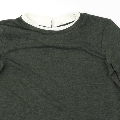 Dorothy Perkins Womens Green Collared  Polyester Pullover Jumper Size 14