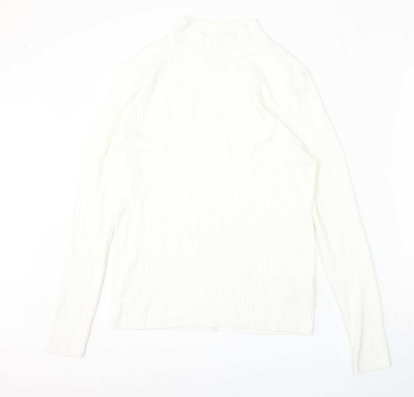 Primark Womens White  Viscose Pullover Sweatshirt Size 4
