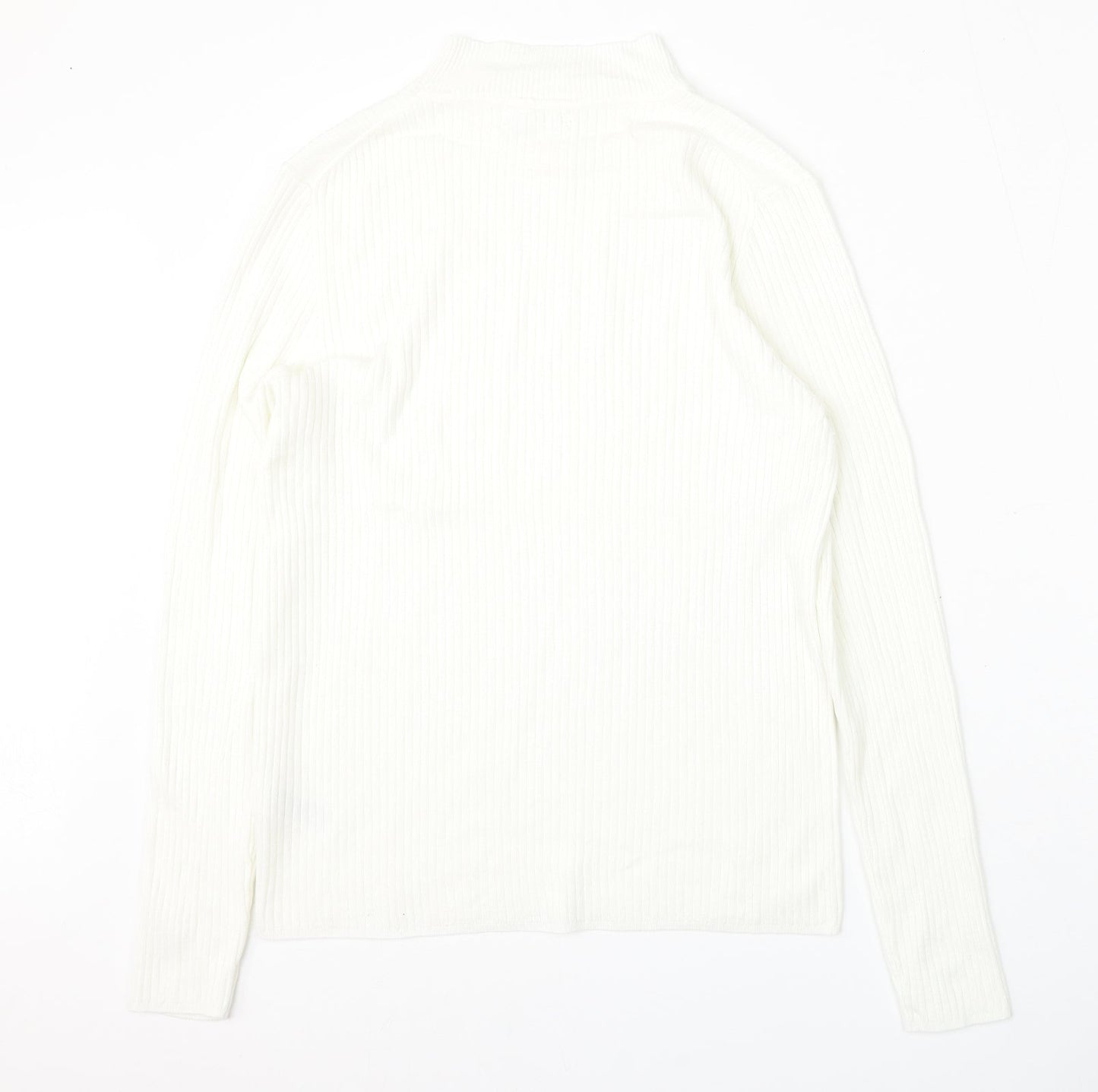 Primark Womens White  Viscose Pullover Sweatshirt Size 4