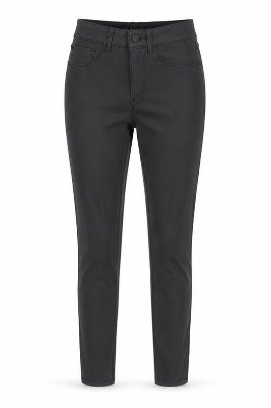 Denim Co. Womens Black  Polyester Jegging Trousers Size 8 L30 in Regular Button - Coated
