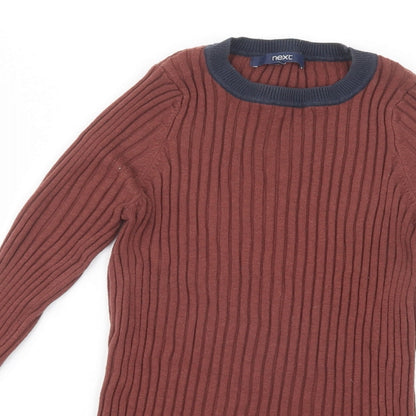 Preloved NEXT Womens Brown Crew Neck  Nylon Pullover Jumper Size 12 - Detail