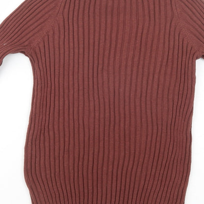 Preloved NEXT Womens Brown Crew Neck  Nylon Pullover Jumper Size 12 - Label