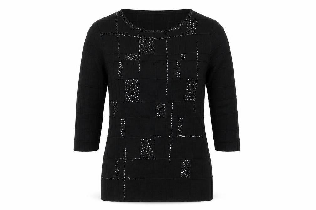Marks & Spencer Womens Black Boat Neck  Viscose Pullover Jumper Size 14