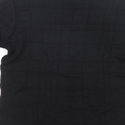 Marks & Spencer Womens Black Boat Neck  Viscose Pullover Jumper Size 14