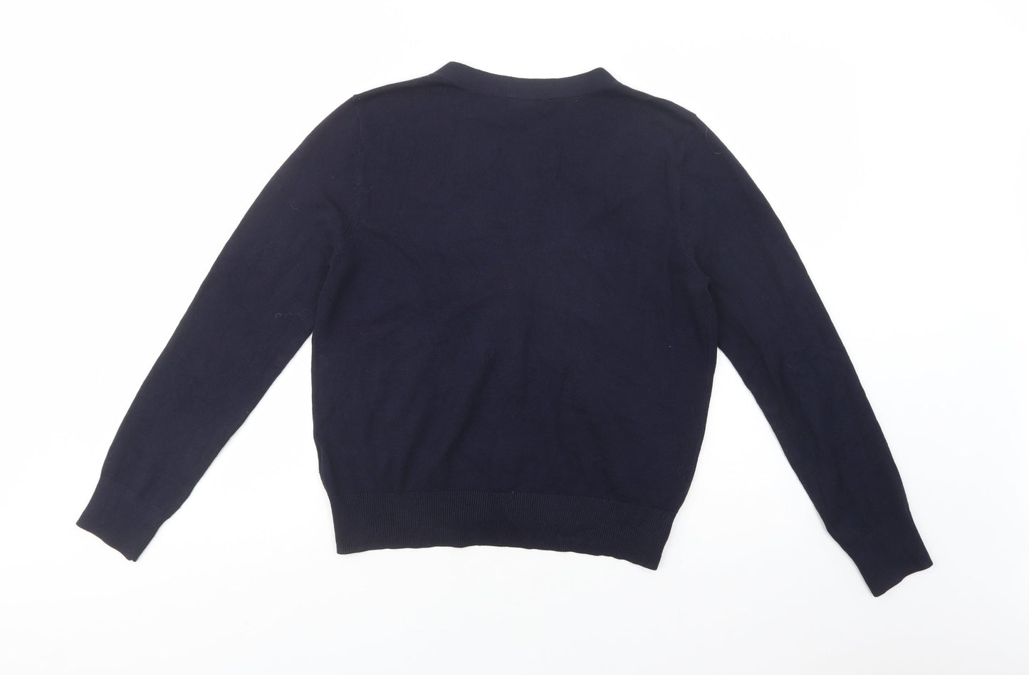 H&M Womens Blue V-Neck  Acrylic Cardigan Jumper Size S